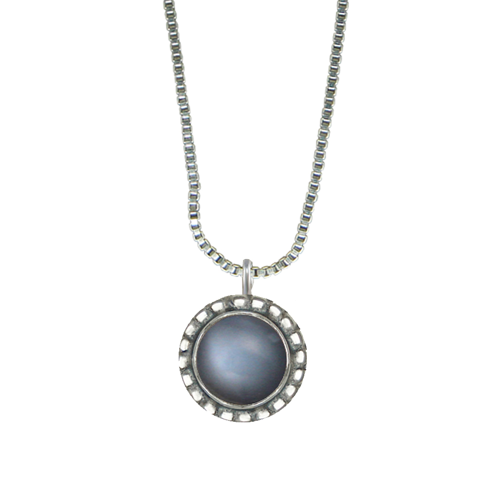 Sterling Silver Little Grey Moonstone Pendant Necklace